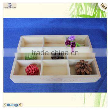 Best Seller Multi Grids Standing Storage Pine Wooden Tray photo-4