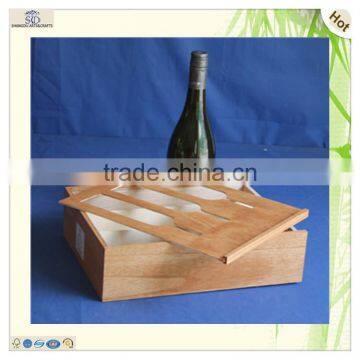 Classical Laser Engraving Pattern Drawer Wooden Wine Box photo-4
