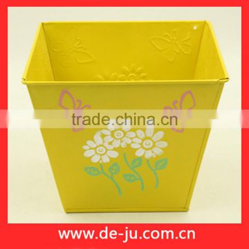 Yellow Garden Decoration Square Flower Pots Planters