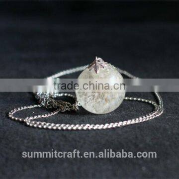 Natural Real Dandelion Pendant Necklace photo-3