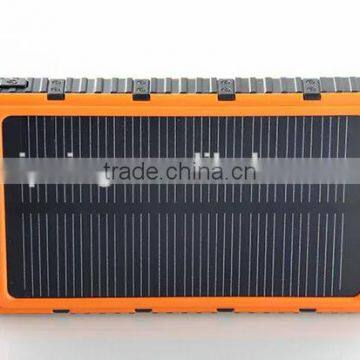 2015 new design ultra slim solar power bank with led torch light