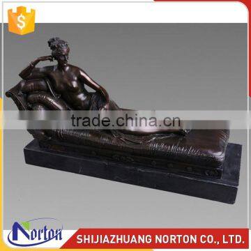 Life size bronze lying nude lady sculpture for home decor NTBH-024LI