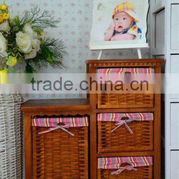 High and Low Classical Wooden Storage Cabinet photo-2