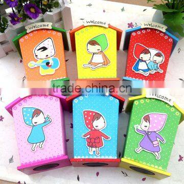Children Prizes for Cartoon Colorful Custom Wood Money Saving Box photo-5