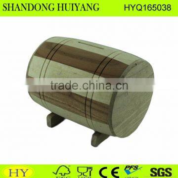 2016 new custom natural unfinished wooden money saving box