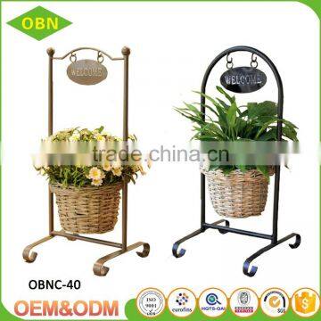 China Most Popular Cheap 100 % Pure Handmade Custom Decorate Wicker Flower Basket With Steel Frame photo-2