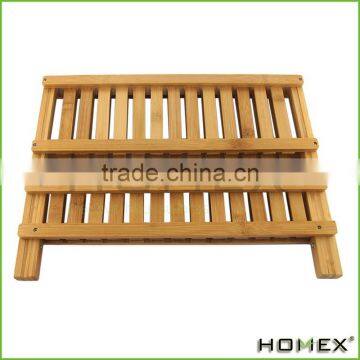 Home Kitchen Bamboo Folding Dish Rack | 3-Tier Collapsible Dish Drying Rack | Wooden Dish Drainer | Drying Utensils & Dishes photo-2