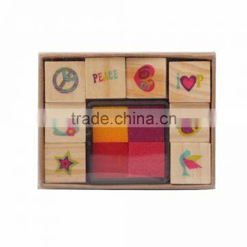 Children toy wooden 8 pk Novelty Stamp