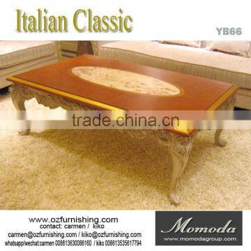 YB66 Italian solid wood antique table/Baroque Style Luxury coffee table Italian gold leaf furniture