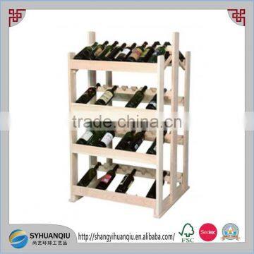 Caoxian factory wholesales handmade antique feature wooden wine rack
