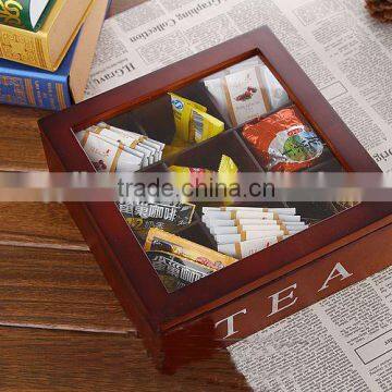 personalized logo printed watch wooden box storage with 10 grids