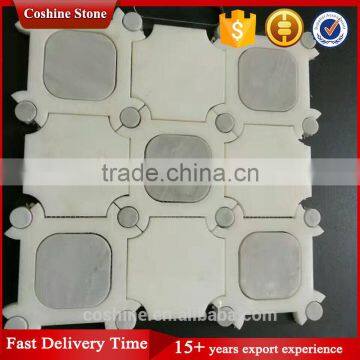 Bathroom Use Square Shaped Marble Cnc Waterjet Tile in Mosaic photo-2