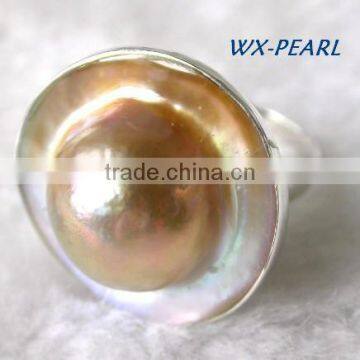 Fashion Pearl Bowl Ring Tahitian Pearl Ring photo-2