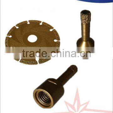 High quality Gold color Brazed diamond core drill bit for fiberglass