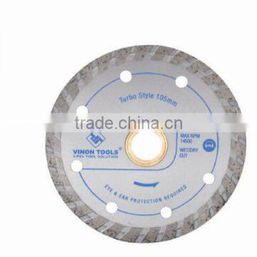 Turbo diamond blade for cutting tile, marble, concramic , granite and brick