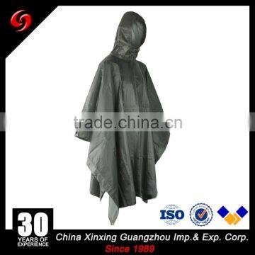 High Waterproof Function 210T PVC Coating Green Color Miltary Poncho Outdoor Training photo-2