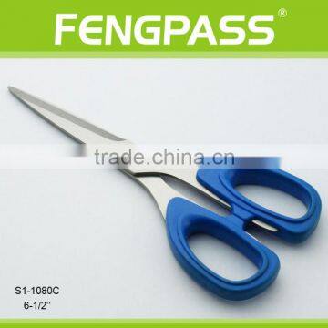 S1-1080C 6-1/2" 2Cr13 Stainless Steel Blade With PP+TPR Plastic Handle Stationery Shears