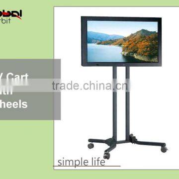 Detachable TV mount bracket with wheels, adjustable in height TV stand