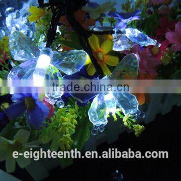 2016 New Popular Multicolor 4.8m 20 Led Butterfly Solar Fairy String Lights for Outdoor Garden Chrismas photo-4