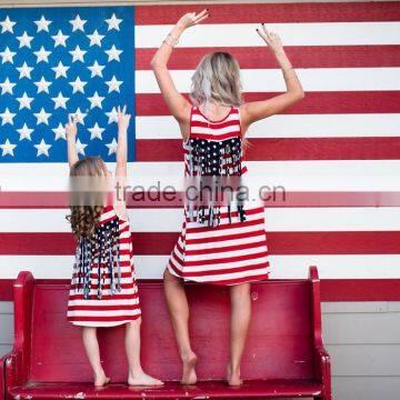 China Factory Direct Sale Striped Mother Daughter Matching Dress