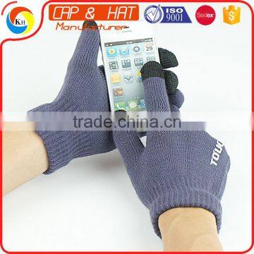 Factory Outlet Acrylic Knitted Winter Touchscreen Gloves All Color Custom photo-4