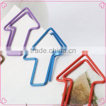 Customized office metal arrow shaped colorful paper clips