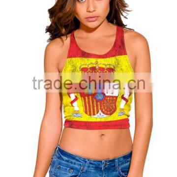 Spanish Lady Flag Burnout Graphic Custom Print Tank Top photo-2