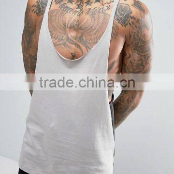 2017 High Quality Best Price Summer Custom Contract Grey Gym Wear Comfortable Cotton Polyester Fashion Men's Sport Tank Tops photo-3