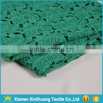 Best Selling Water Soluble 100 Polyester Emerald Green Lace Fabric for Dress photo-4