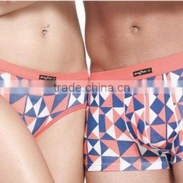 hot ladies mens sexy couples plaid bamboo fiber brief panties