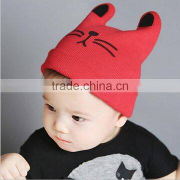 Cute Patten Design 100% Cotton Baby Winter Knitted Hat and Cap photo-5