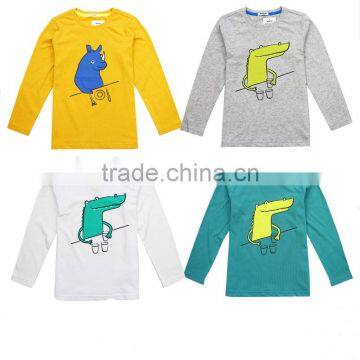 T-shirt supplier long sleeve kids t-shirt,custom print cotton t-shirt made in china