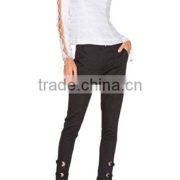 4509 Runwaylover Ladies Hot Sale Tie up Slim Tight Pants photo-4