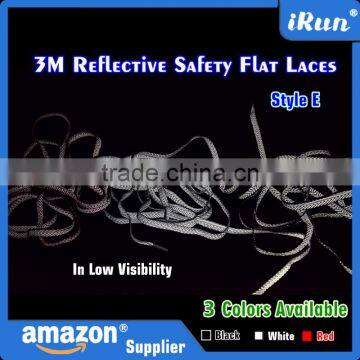 Black White Red Reflective Tape For Sneakers Laces - Flat Safety Custom Length & Color & Packaging Shoe Laces - 3 Colors photo-6