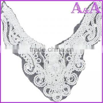 New Design Big Piece Customized Raw White Lace Decoration Voile Mesh Collar Lace photo-2