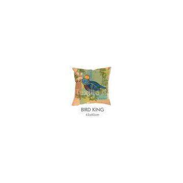 Square Embroidery Birds Applique Pillow Covers 18 X 18 For Chair Floor