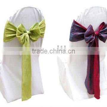 polyester banquet chair cover and crushed taffeta chair sash