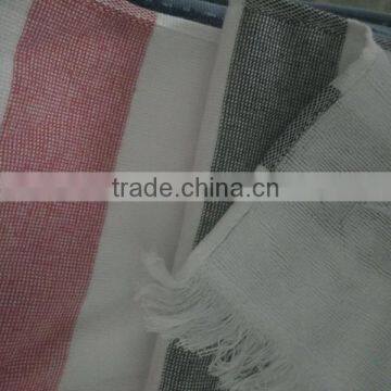 Turkish 1 ply 2 sides striped beach towels with fringe