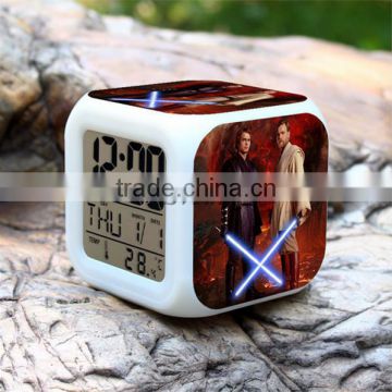 Hot Movie LED alarm clock LED digital clock colorful changeable clock for kids