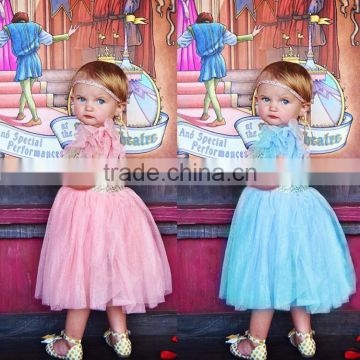 Toddler dress pattern flower natural aqua flutter sleeve girl dress