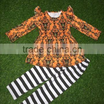 autumn sets girls long sleeve orange dress pumpkin mouse outfits Halloween baby clothes