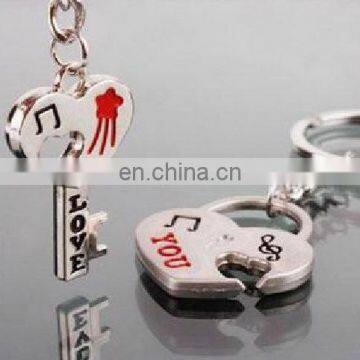 Fashion New Hot Selling Love You Key&Heart Lovers Keychain Couple Valentine's Day Gift