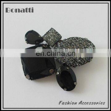 fashion black crystal brooches