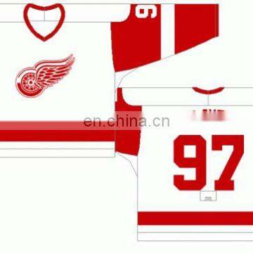 Embroidered Custom Name/Number Detroit Red Wings Team Hockey Uniform photo-2