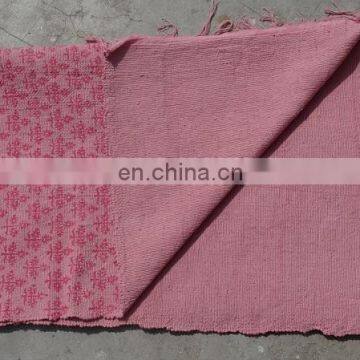 Vishal Handicraft-73x39"Beautiful Pink Chindi Cotton Indian Durri/Handmade Recycled Cotton Carpet Floor Throw Rug Wholesale photo-4