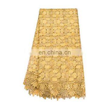 High quality African French gold lace fabric