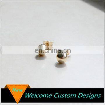 Fashion jewelry simple elegant 6 mm gold ball stud earrings