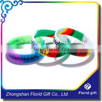 Promo Color Mixture Silicon Wristband /camouflage Rubber Bracelet / Segment Printing Wristband photo-2