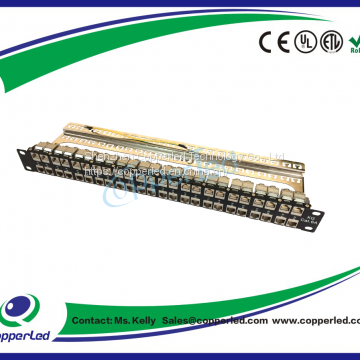 FTP 1U Cat.6A Modular Patch Panel 48Port with back bar