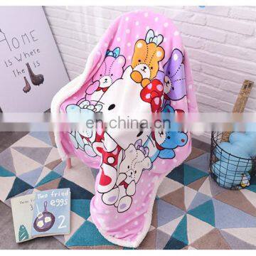 Animal Baby blanket swaddle custom logo cheap cartoon printed coral fleece blanket wholesale